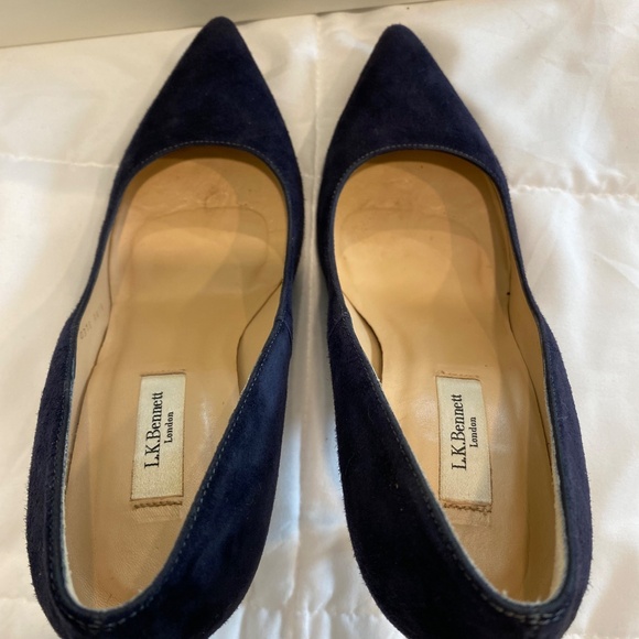 LK Bennett Navy Suede heels - Picture 6 of 8